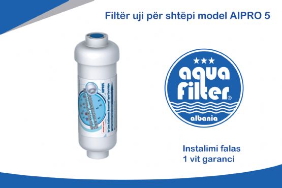 Filtër uji ekonomik per shtepi, model AIPRO 5 nga Aqua Filter Albania, Filter uji per Shtepi, Filter uji per Vila, Filter uji per Zyra,  Filter uji per Servis makinash, Filter uji per Lokale